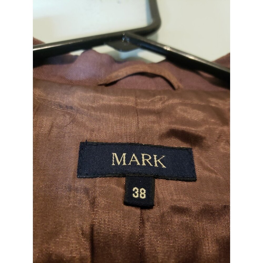 Mark Women 6 38 Jacket Blazer Purple 100% Linen Button Up Lined Made In Belgium - Picture 5 of 6